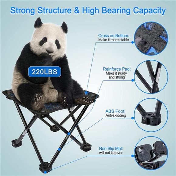 Camping Stool Portable Folding Stool Portable Chair Mini Foldable Stool - Picture 5 of 5